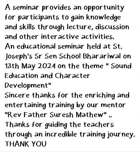 Seminar for teachers